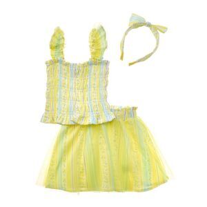 Freestyle Girls  3Pc Wallpaper Tulle Skirt Set, Yellow